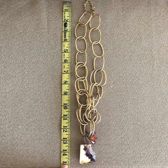 IMAN Gold Chain Link Necklace with Pendant - Picture 3 of 4